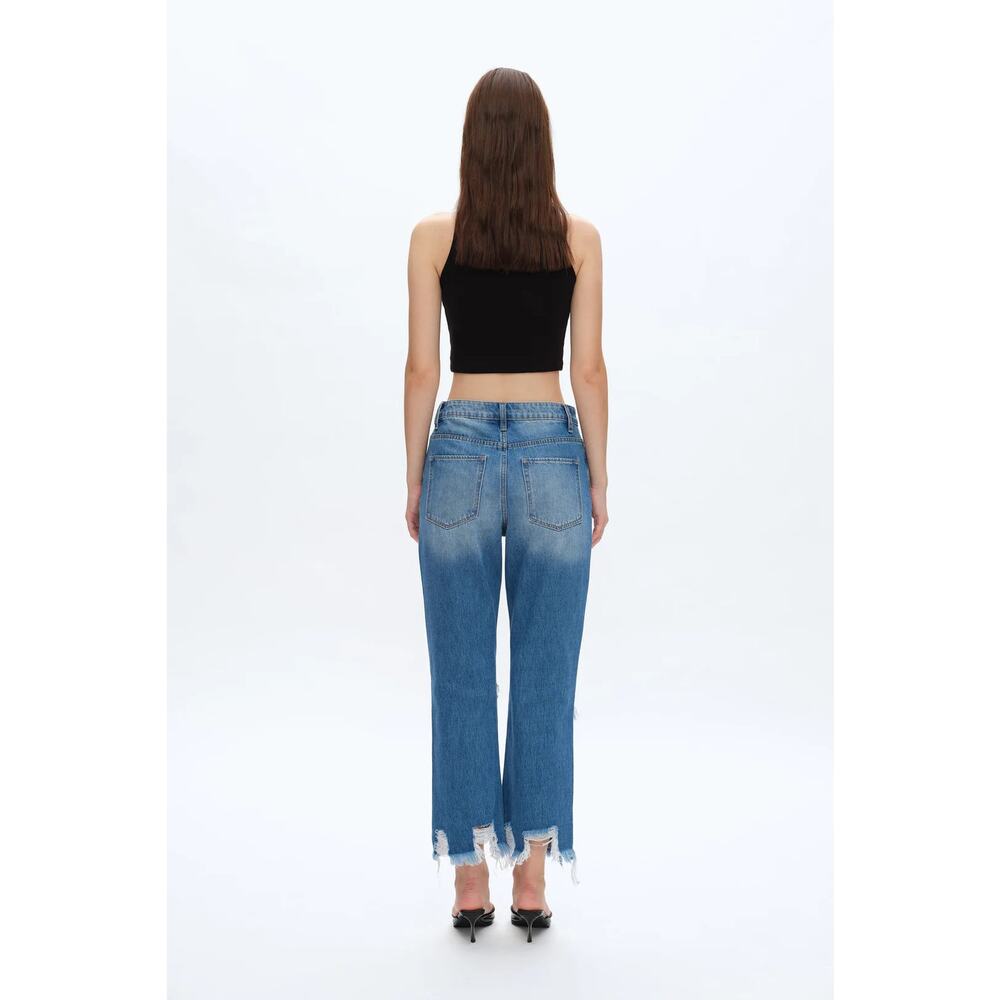 Yoyo High Rise Distressed Straight Leg - Picture 4 of 5